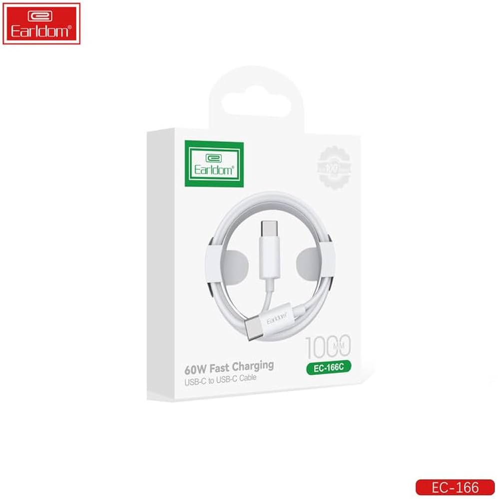 Earldom EC-166C 60w Type C to Type C Data Cable 1m